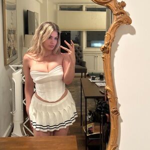 Reformation Pacie Linen Top Sleeveless Corset Top